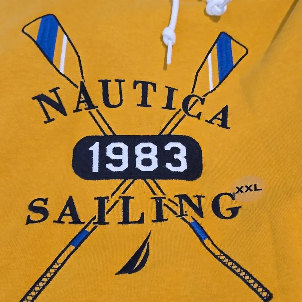 Nautica Mustard Hoodie with Sailing Design.Brand New Without Taggs - Picture 3 of 4